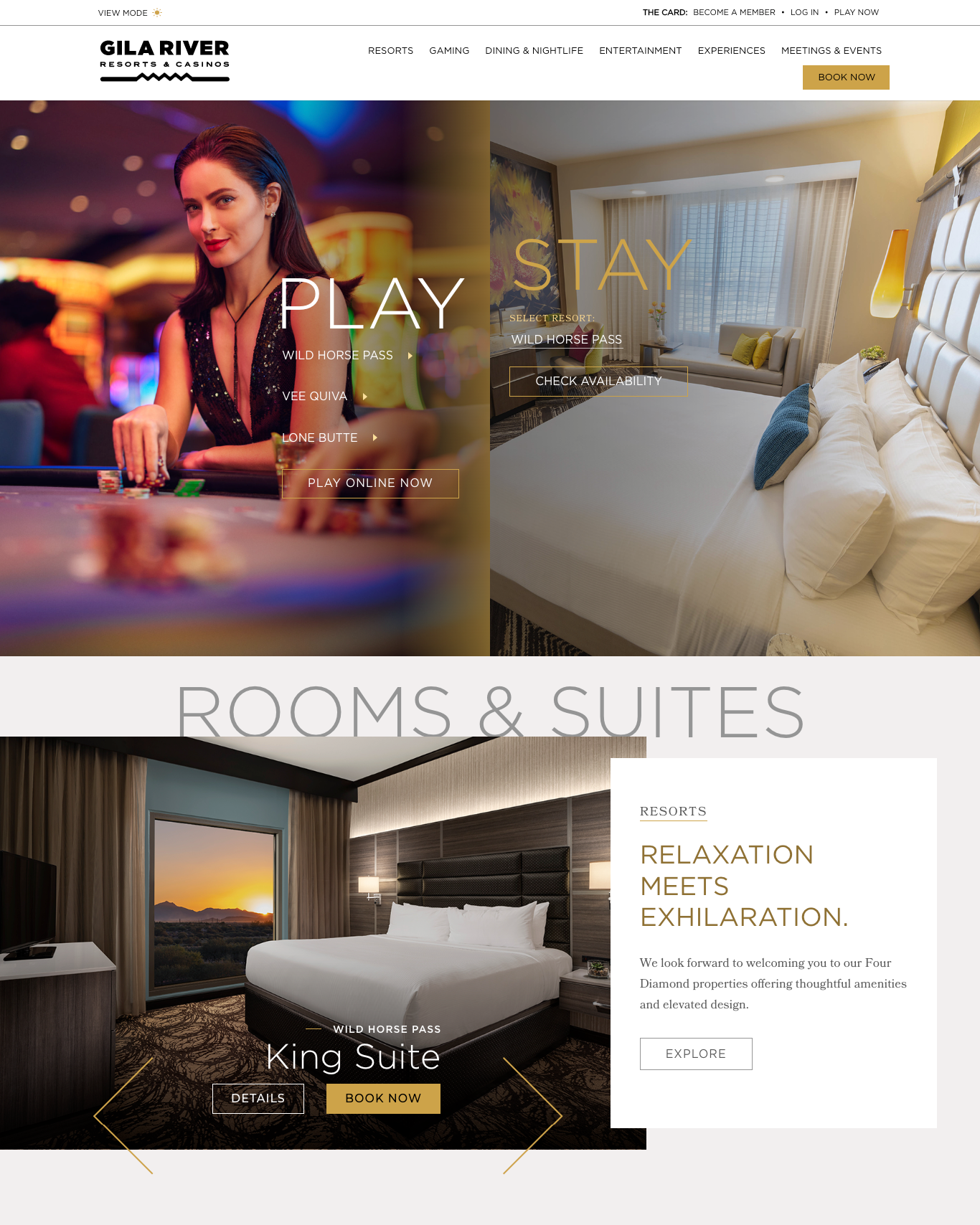Play at Gila website snapshot